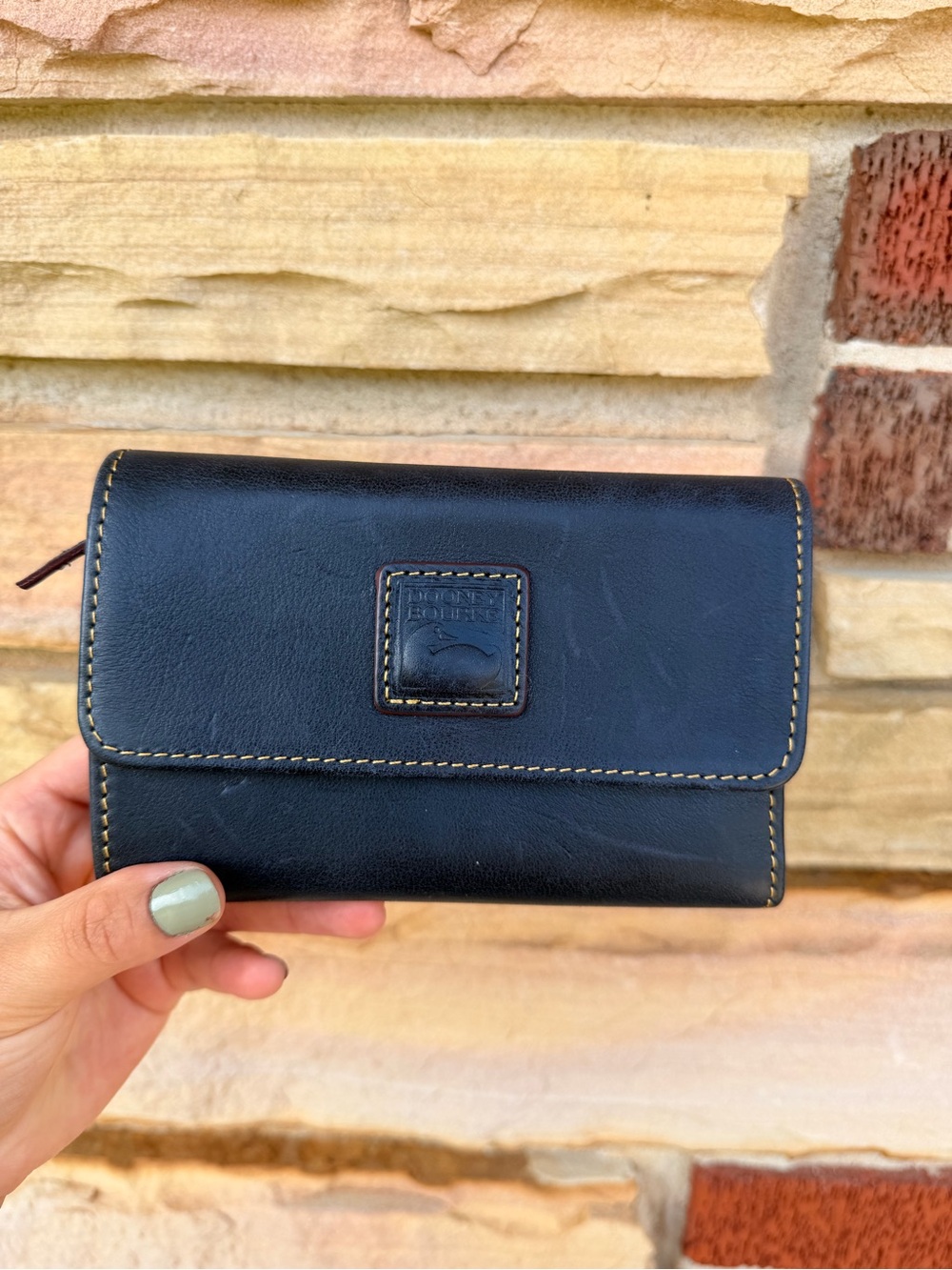 Dooney & Bourke Black Florentine Flap Wallet